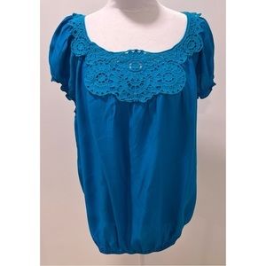 Max Edition 100% Linen Blue Blouse